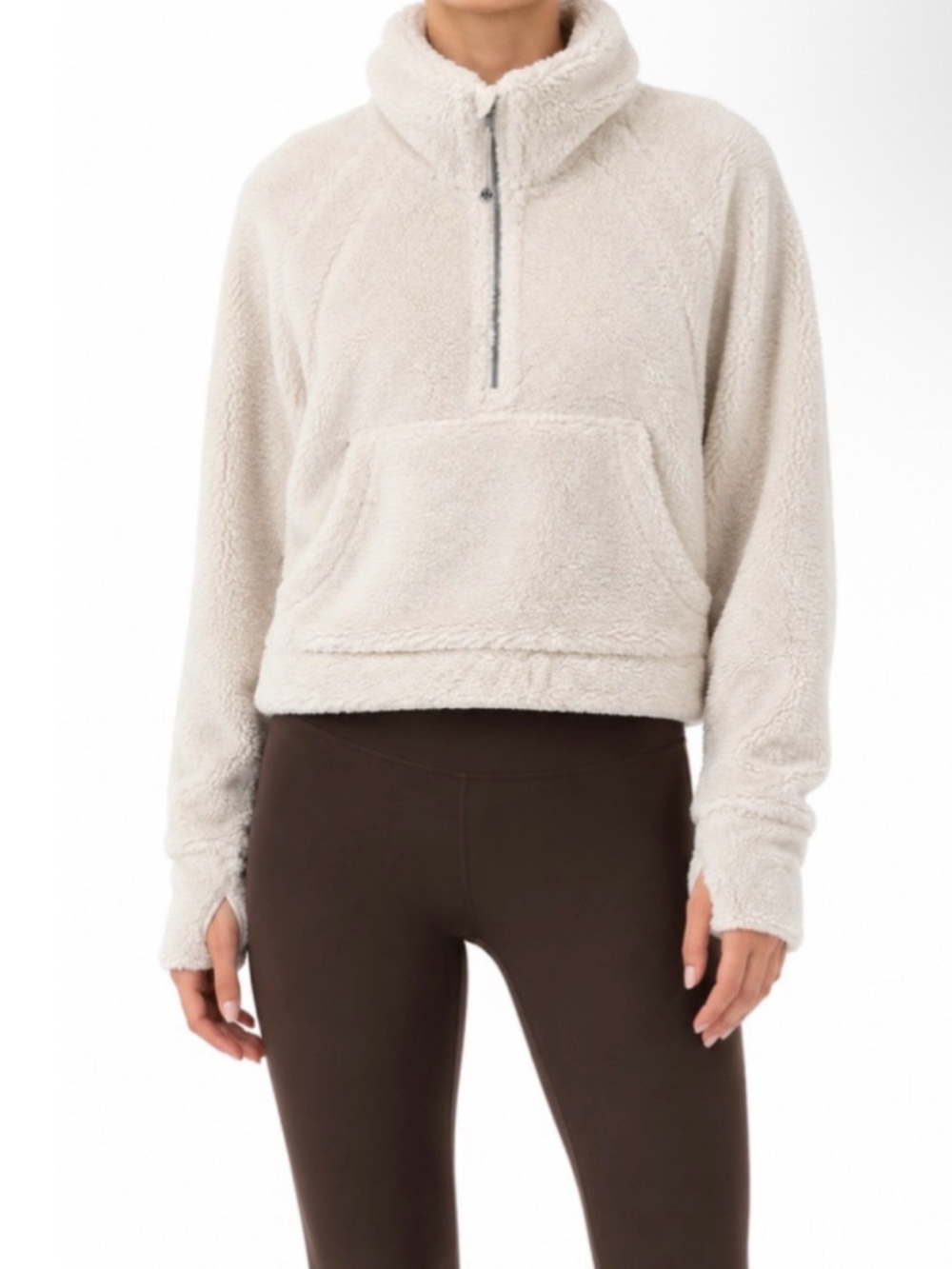 Lululemon Scuba Oversized Sherpa Half-Zip - Bone EUC